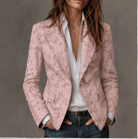 Loretta | Blazer entallada de cachemira con tejido jacquard