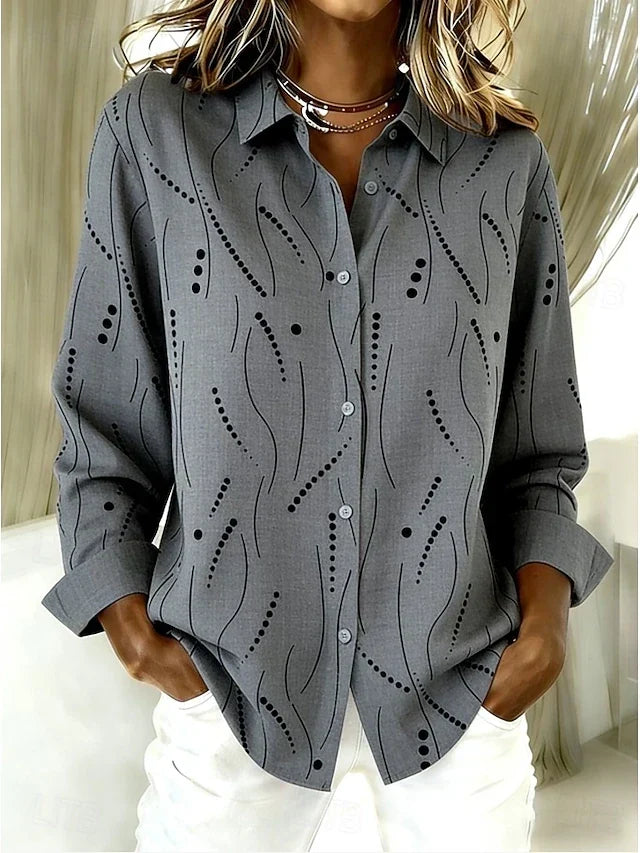Blusa informal con estampado de líneas punteadas