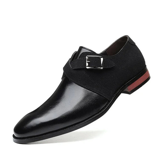 Zapatos de piel para hombre a la última con diseño de bloques de color