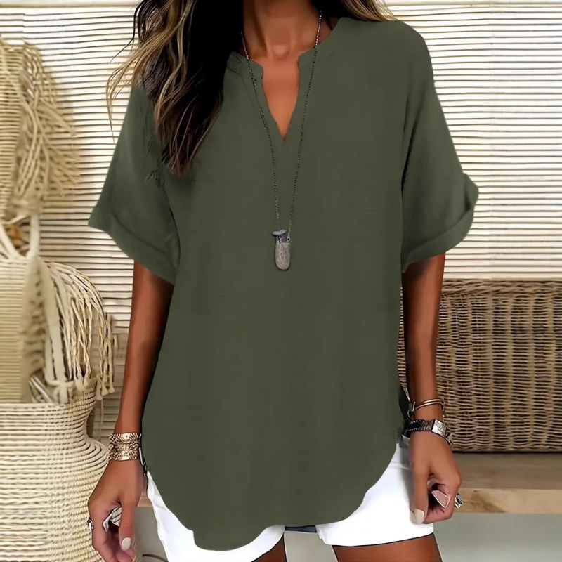 Avelia | Blusa informal de mujer, holgada y de color liso.