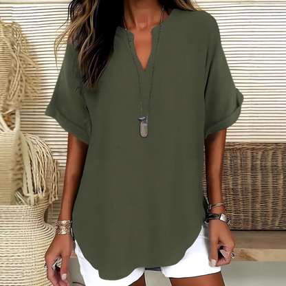 Avelia | Blusa informal de mujer, holgada y de color liso.