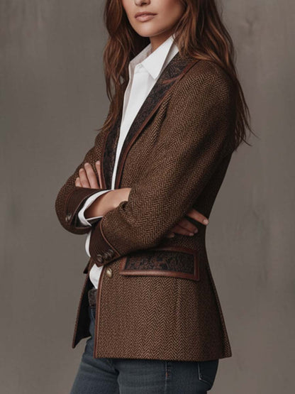 Francesca | Blazer con detalles de estampado de espiga