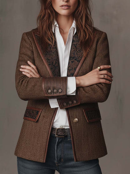 Francesca | Blazer con detalles de estampado de espiga