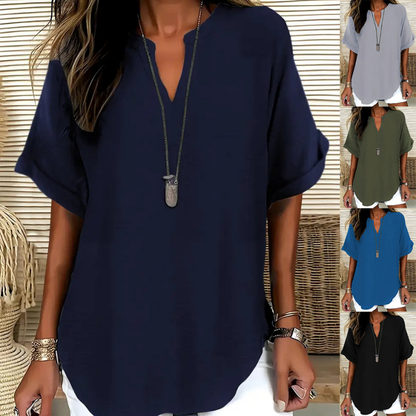 Avelia | Blusa informal de mujer, holgada y de color liso.