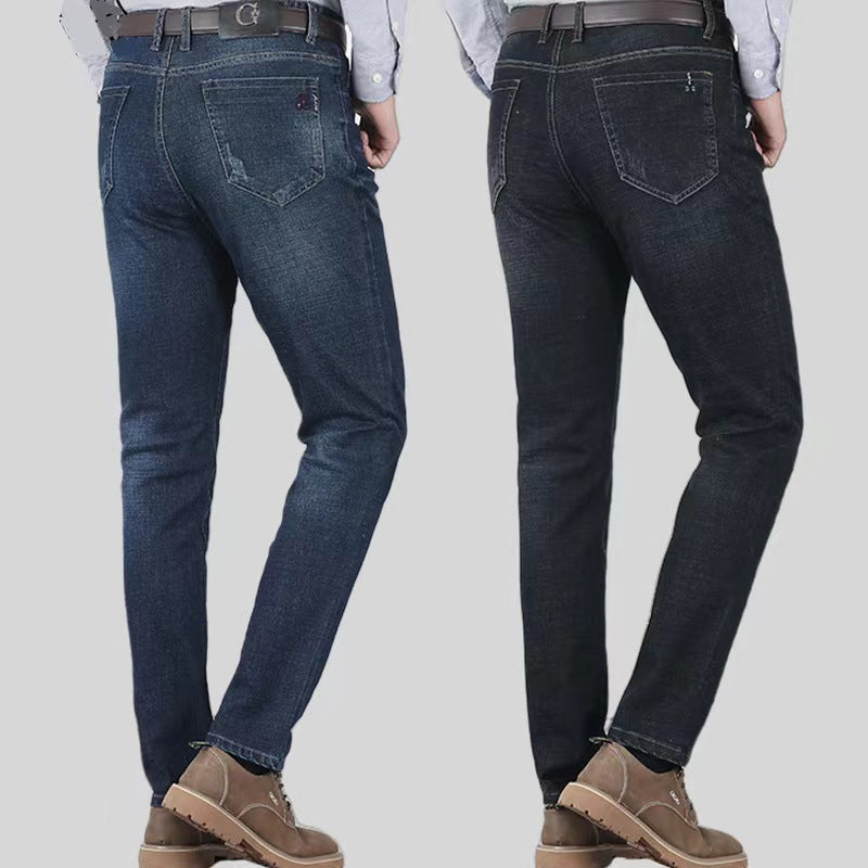 Vaqueros elásticos de hombre, de cintura alta y corte recto