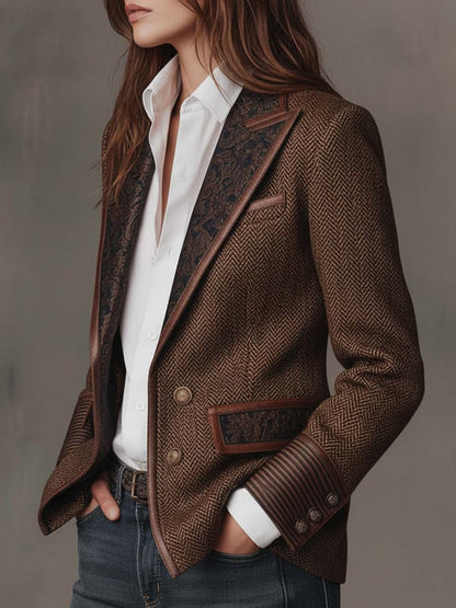 Francesca | Blazer con detalles de estampado de espiga