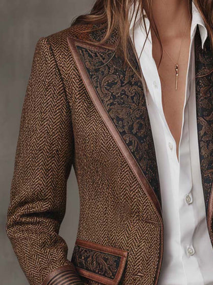 Francesca | Blazer con detalles de estampado de espiga