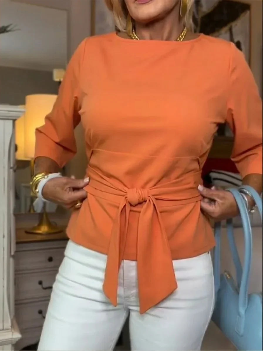 Sorelia | Camiseta informal para mujer con lazo para atar
