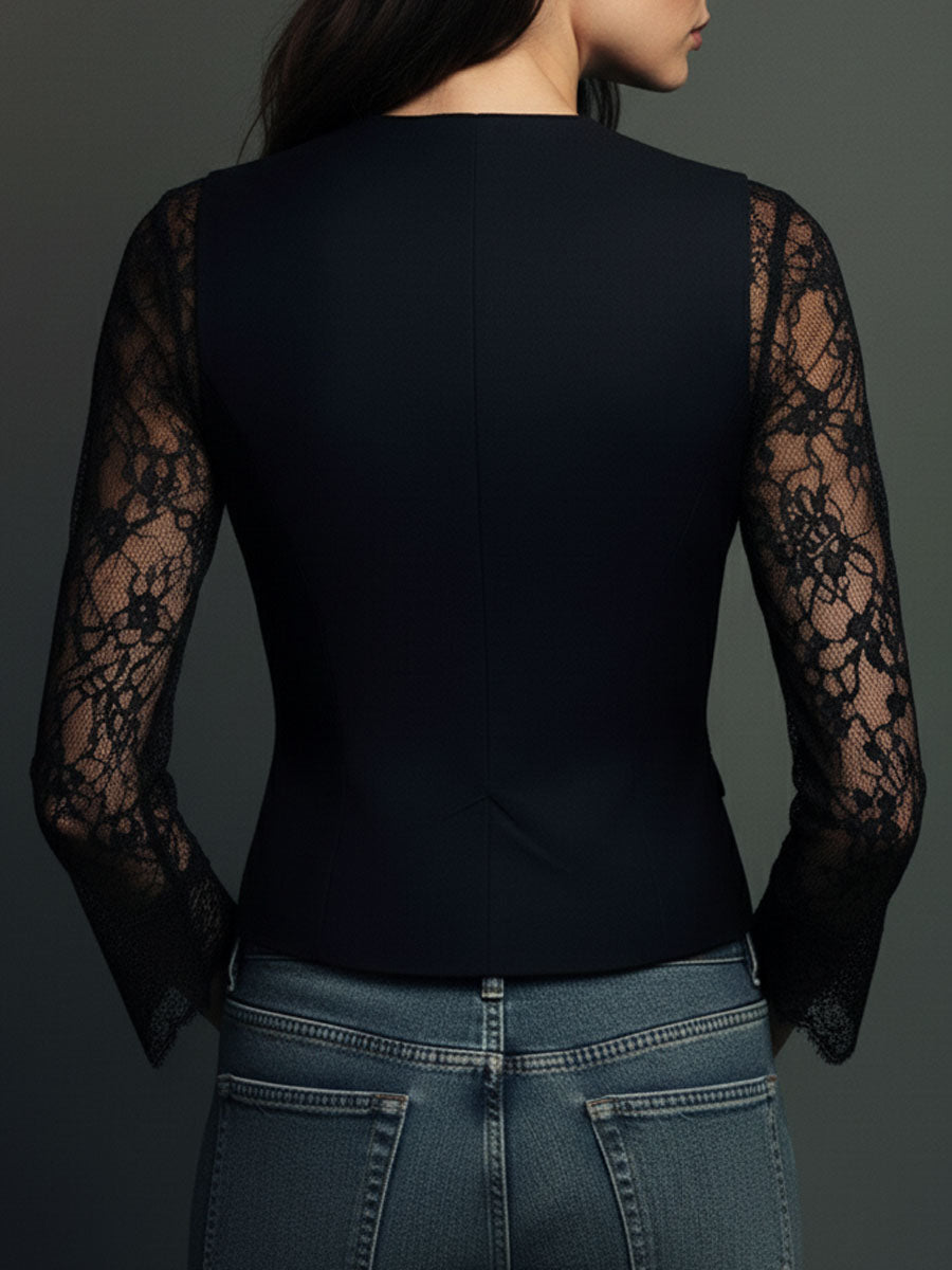 Sierra | Blazer negro con encaje