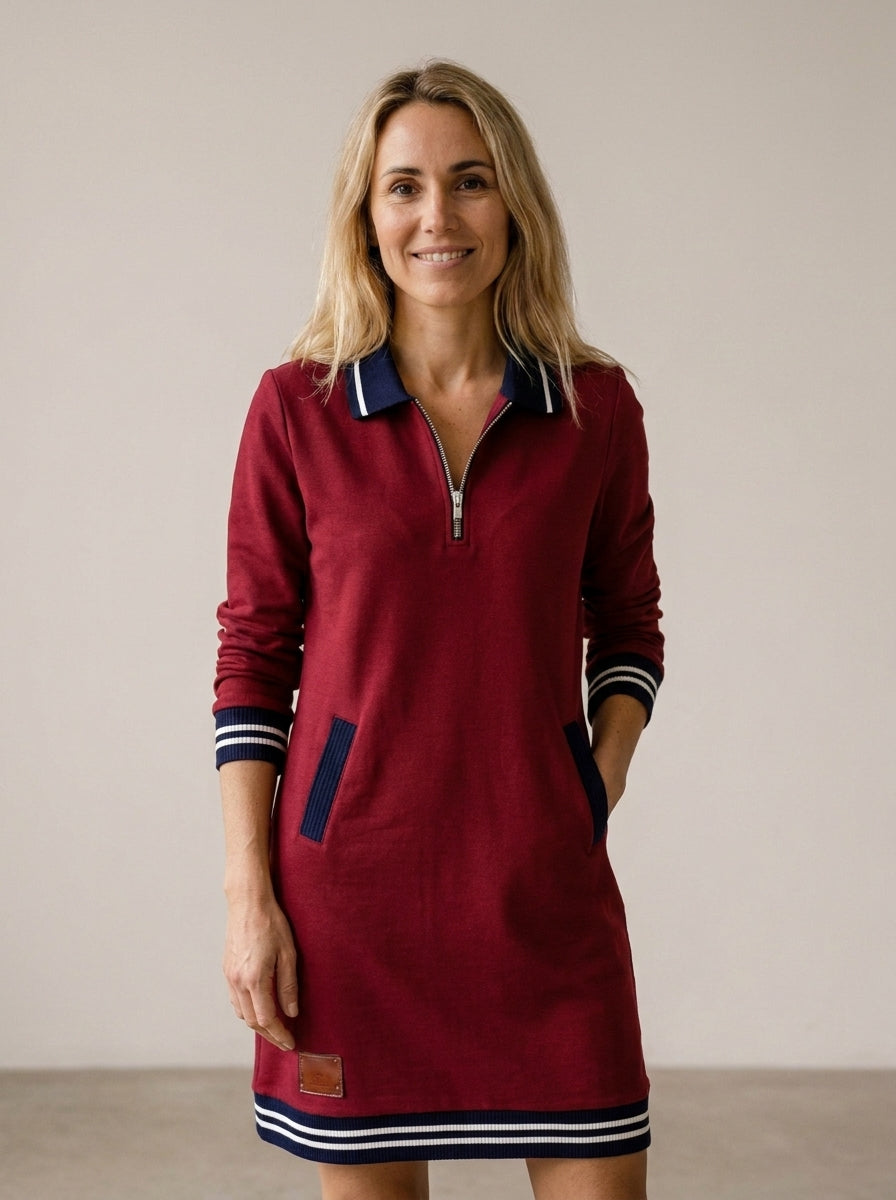 Dorellia | Vestido informal de manga larga con cierre de cremallera