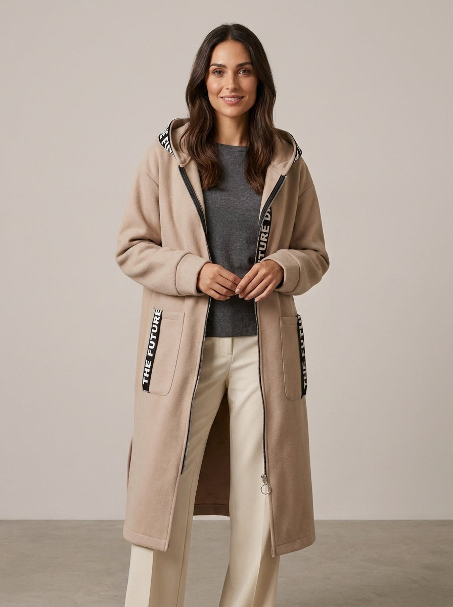 Abrigo tipo sudadera con capucha oversize para mujer