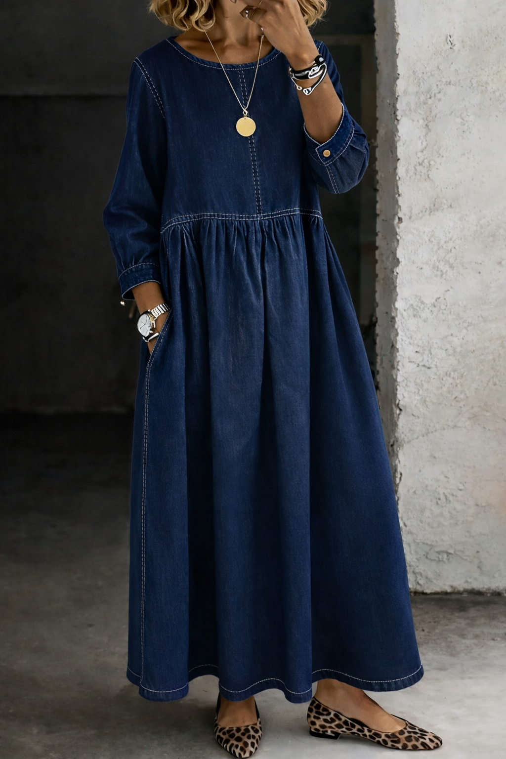 Zephyrelle - Vestido largo de vaqueros vintage