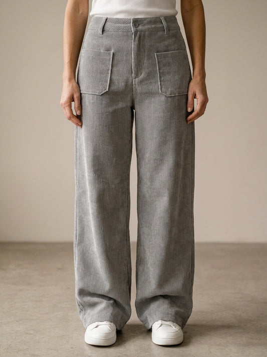 Pantalones informales de mujer, de corte holgado y perneras anchas