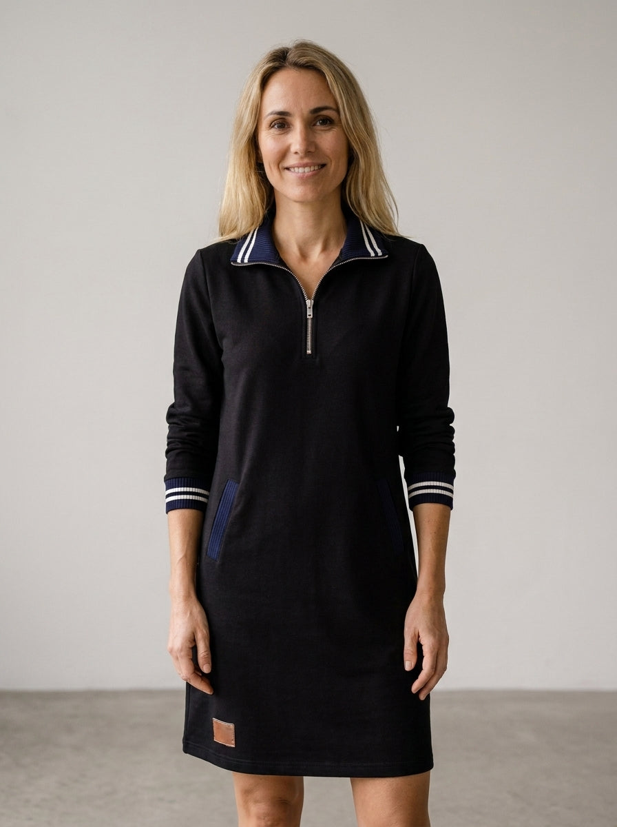 Dorellia | Vestido informal de manga larga con cierre de cremallera