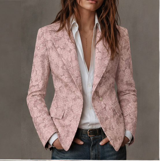 Loretta | Blazer entallada de cachemira con tejido jacquard
