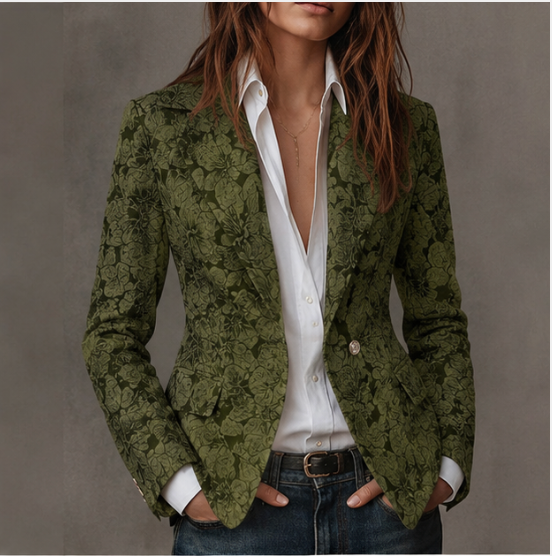 Loretta | Blazer entallada de cachemira con tejido jacquard