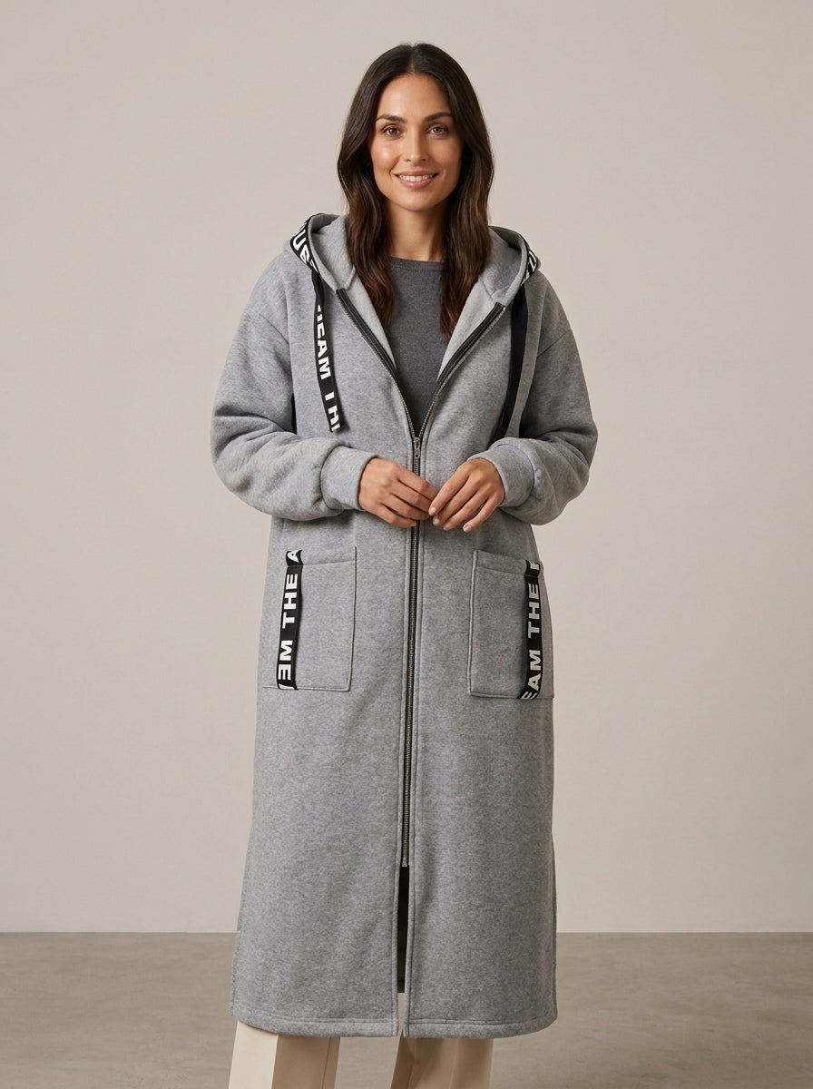 Abrigo tipo sudadera con capucha oversize para mujer