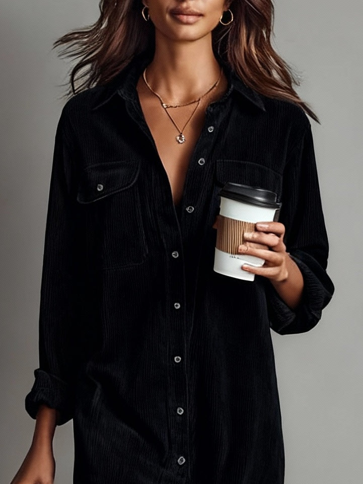 Rosaria – Vestido Holgado a Media Pierna con Dos Bolsillos