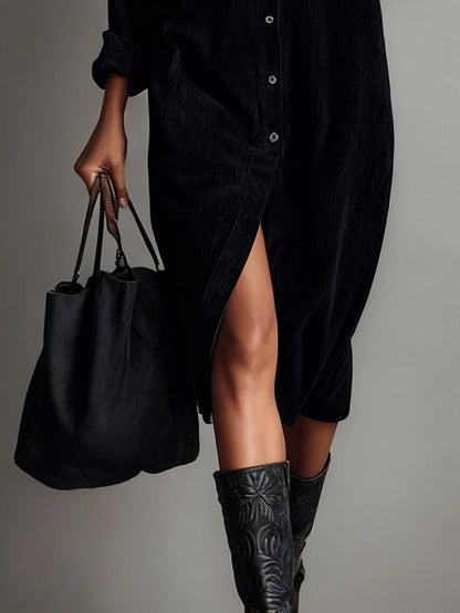 Rosaria – Vestido Holgado a Media Pierna con Dos Bolsillos