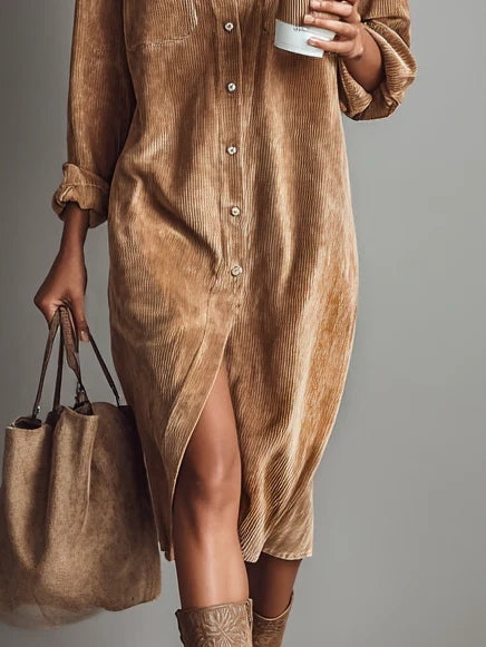 Rosaria – Vestido Holgado a Media Pierna con Dos Bolsillos