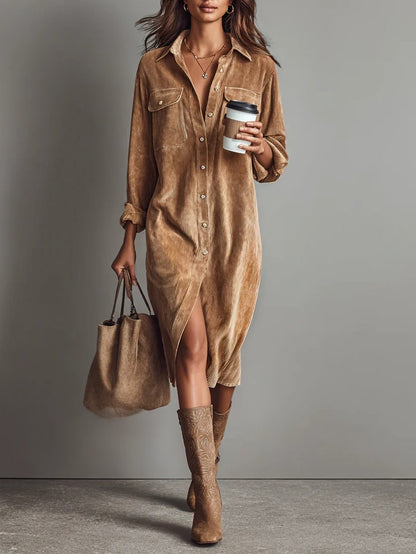 Rosaria – Vestido Holgado a Media Pierna con Dos Bolsillos