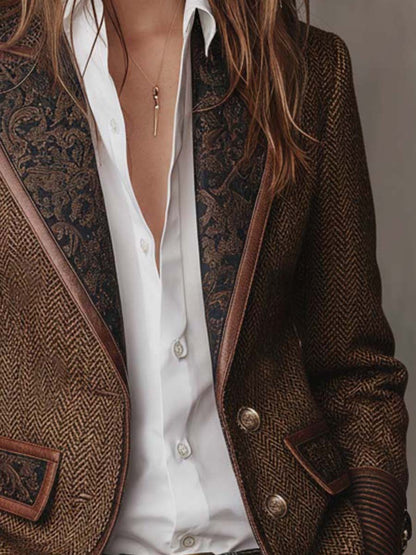 Francesca | Blazer con detalles de estampado de espiga