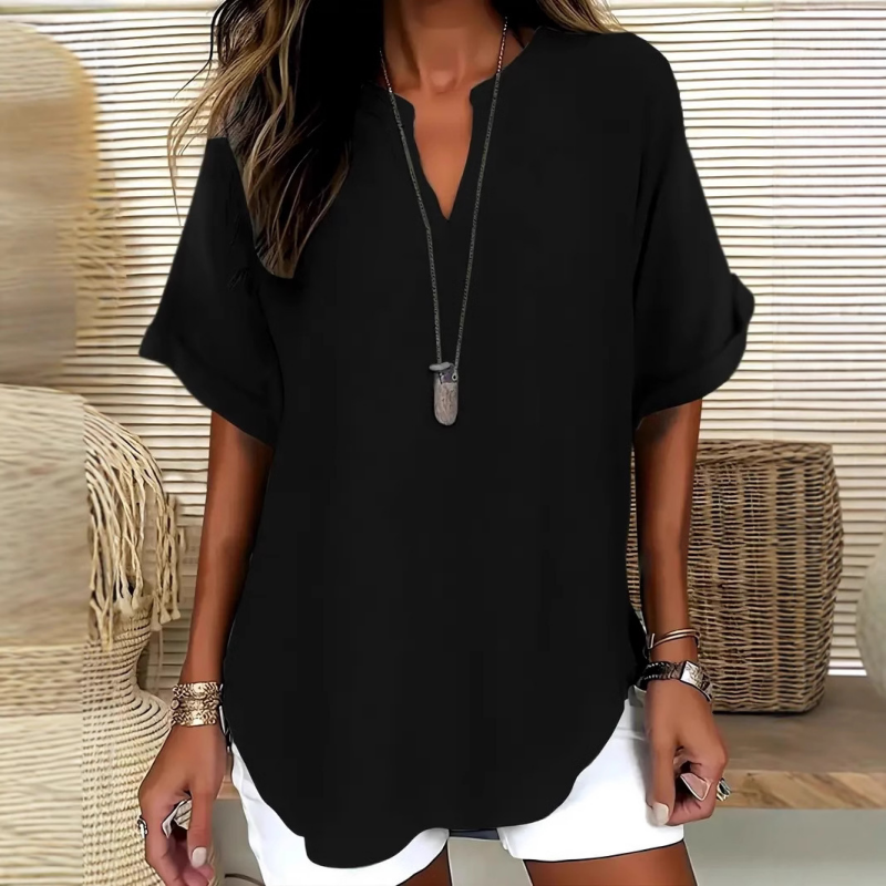 Avelia | Blusa informal de mujer, holgada y de color liso.