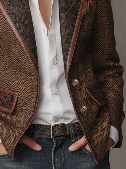 Francesca | Blazer con detalles de estampado de espiga