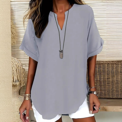 Avelia | Blusa informal de mujer, holgada y de color liso.