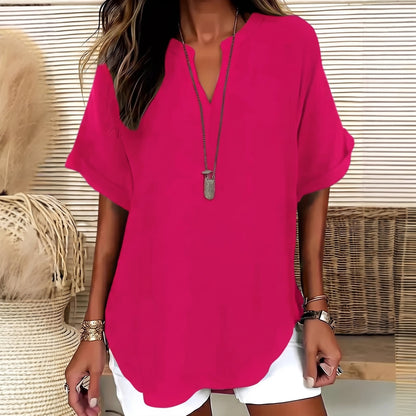 Avelia | Blusa informal de mujer, holgada y de color liso.
