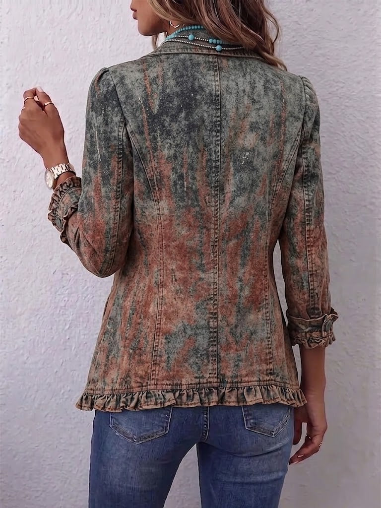 Flaminia | Chaqueta vintage con estampado difuminado y texturizado