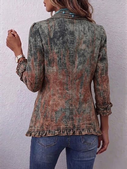 Flaminia | Chaqueta vintage con estampado difuminado y texturizado