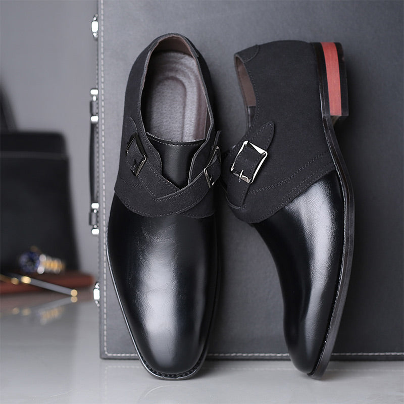 Zapatos de piel para hombre a la última con diseño de bloques de color