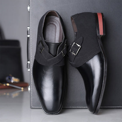 Zapatos de piel para hombre a la última con diseño de bloques de color