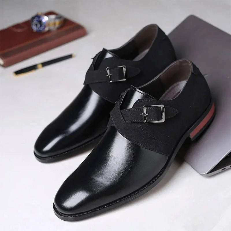 Zapatos de piel para hombre a la última con diseño de bloques de color