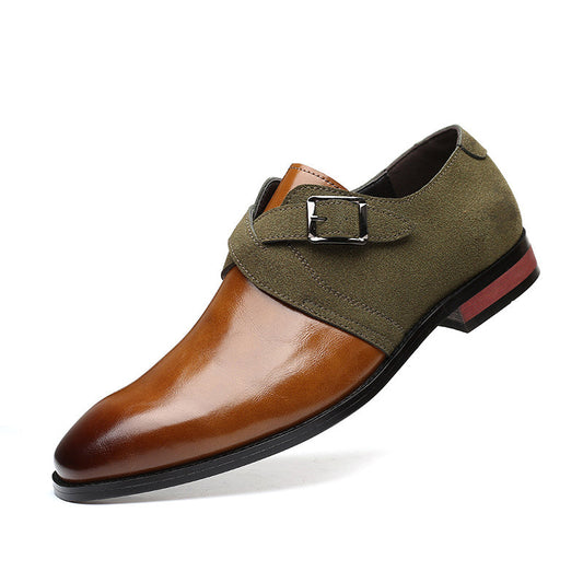 Zapatos de piel para hombre a la última con diseño de bloques de color