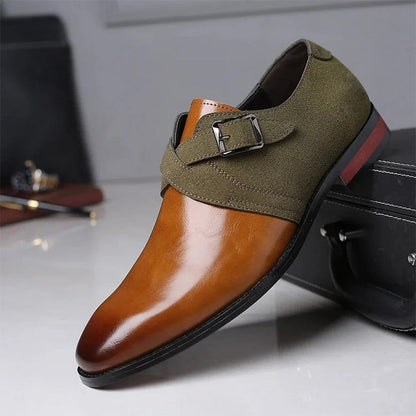 Zapatos de piel para hombre a la última con diseño de bloques de color