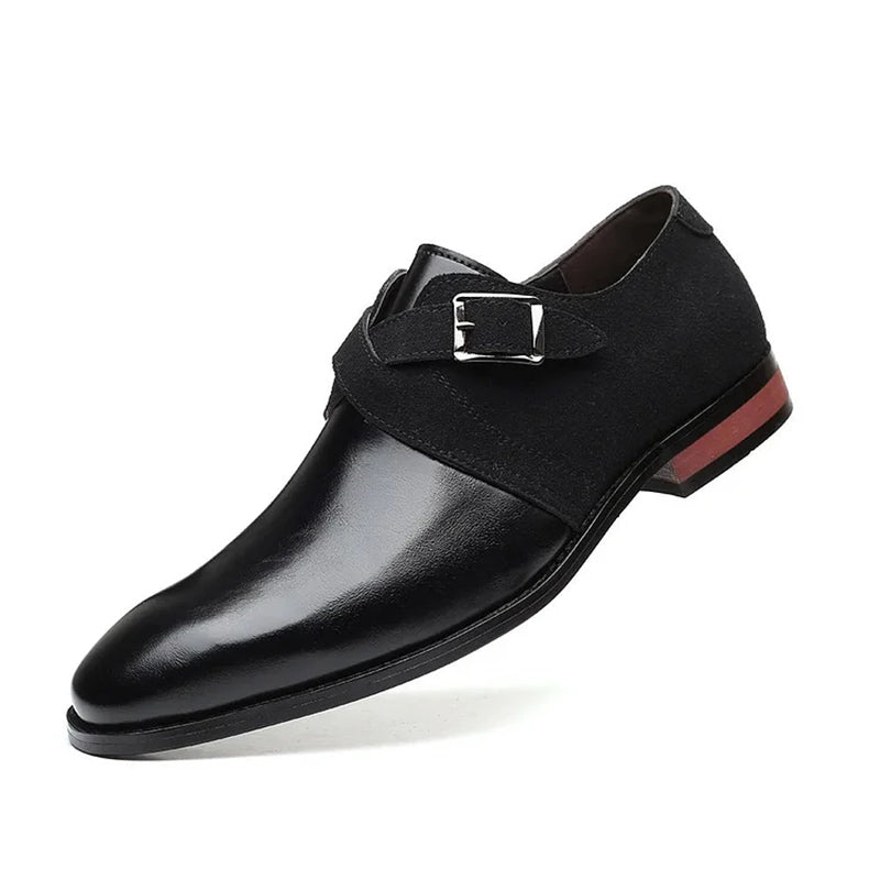 Zapatos de piel para hombre a la última con diseño de bloques de color