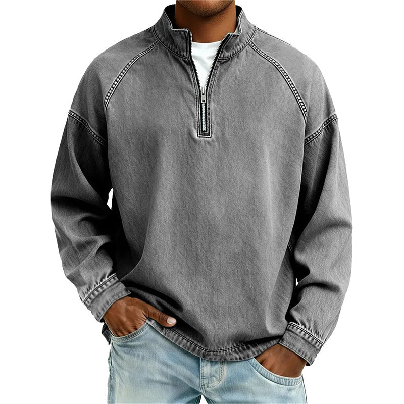 Jersey de hombre con media cremallera y estilo vintage