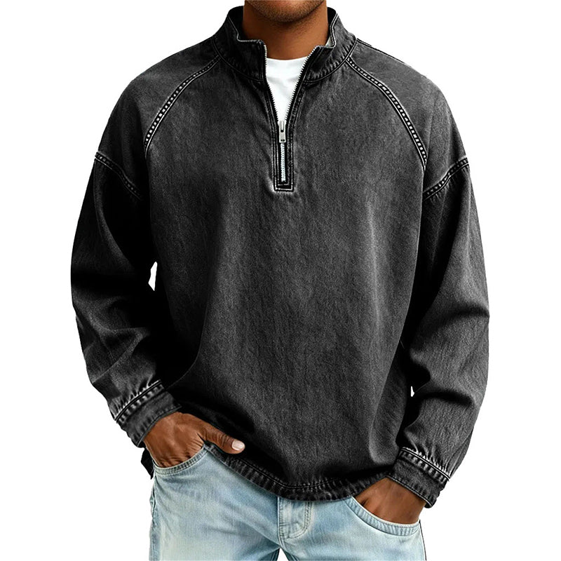 Jersey de hombre con media cremallera y estilo vintage