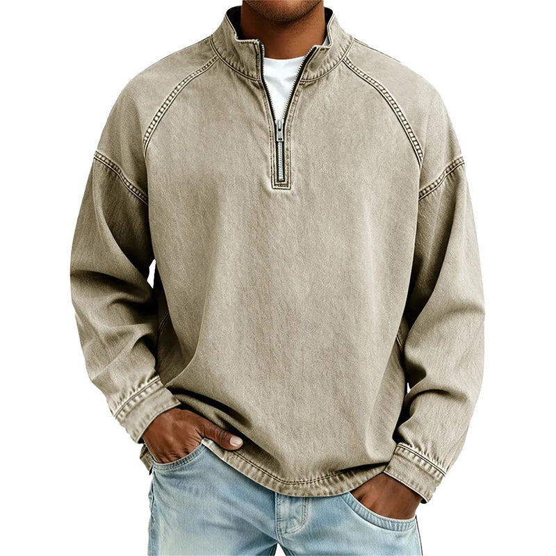 Jersey de hombre con media cremallera y estilo vintage