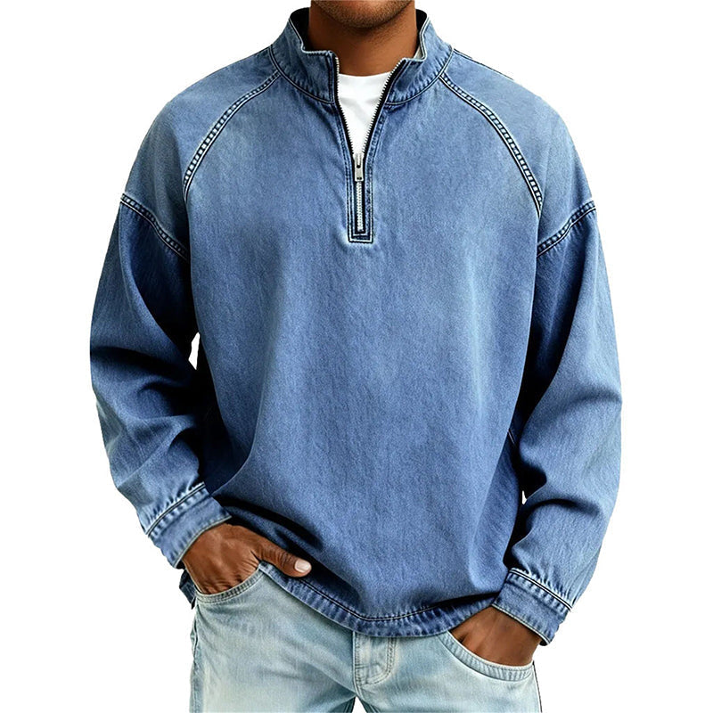 Jersey de hombre con media cremallera y estilo vintage