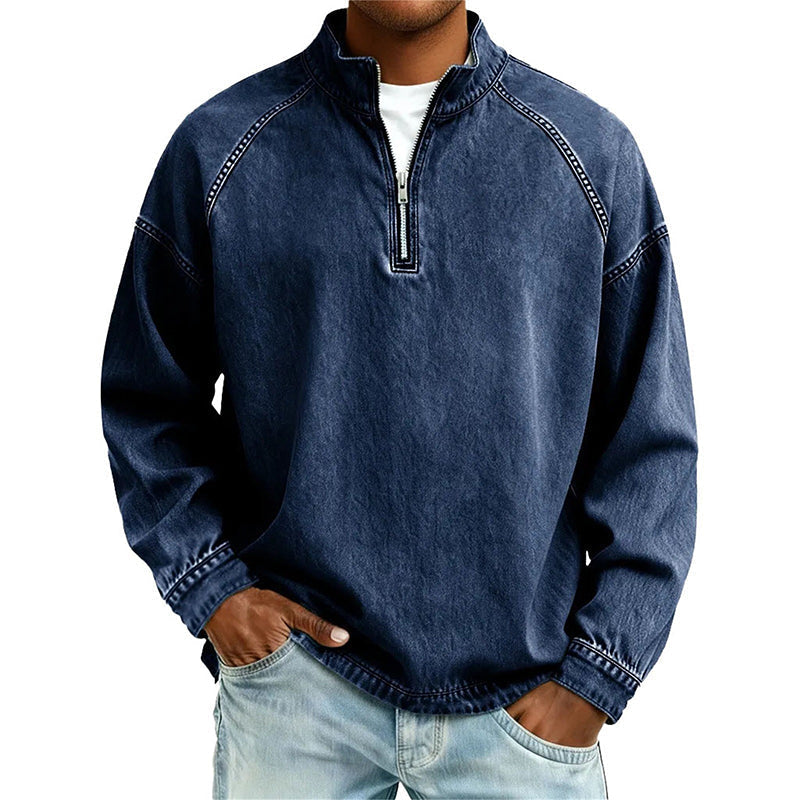 Jersey de hombre con media cremallera y estilo vintage